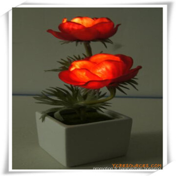 Petites fleurs artificielles LED Poppy avec pot en céramique pour la promotion